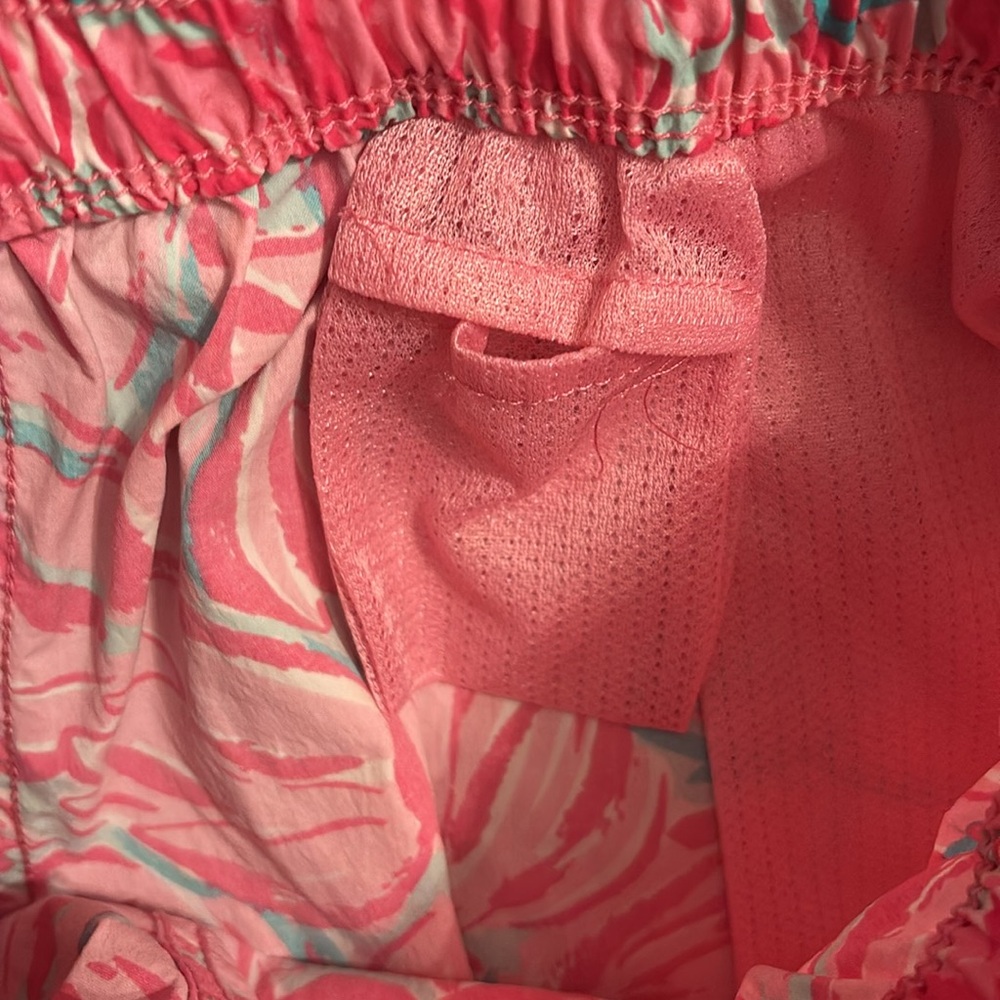 LAUREN JAMES Pink Tulip Print Pull On Shorts Size Medium Med M Women - Picture 6 of 7
